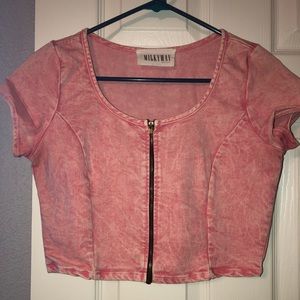 Denim Pink Stone Wash Two-Piece (L)